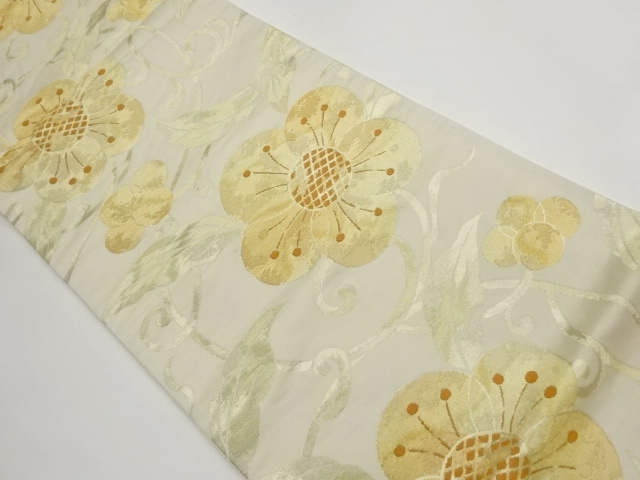 JAPANESE FUKURO OBI / WOVEN FLOWER ARABESQUE